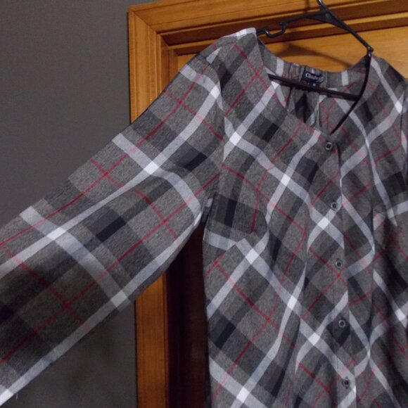 Chadwicks Size 16 Plaid Shift Shirt Dress Button Down-NWT - Picture 6 of 8